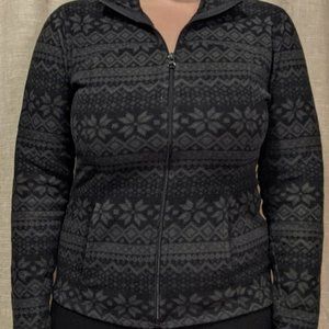 Snowflake Pattern Fleece Zip-Up